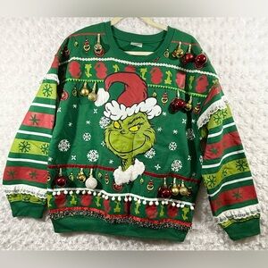 Ugly Sweatshirt Turned Uglier‎ The Grinch Green Ugly Christmas Sweatshirt